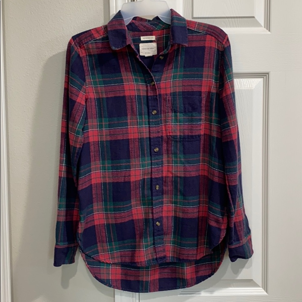 AE Women’s Flannel Boyfriends Fit Flannel Shirt